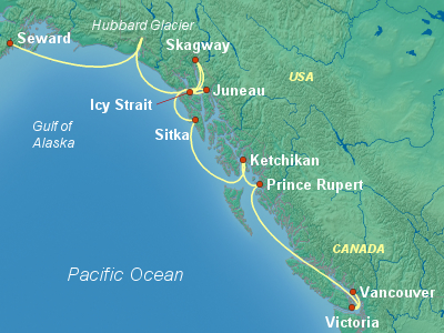 Alaska Cruise Itinerary Map