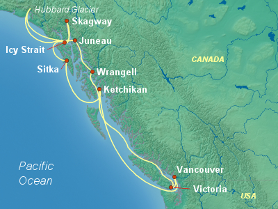 Alaska Cruise Itinerary Map