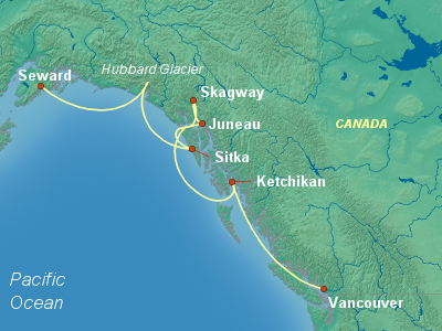 Alaska Cruise Itinerary Map