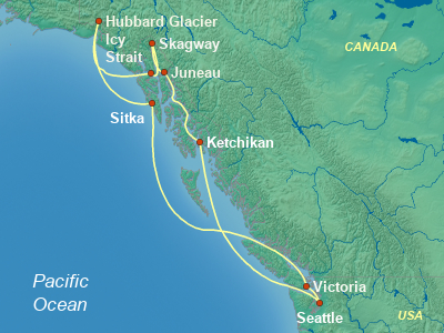 Alaska Cruise Itinerary Map