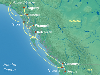 Alaska Cruise Itinerary Map