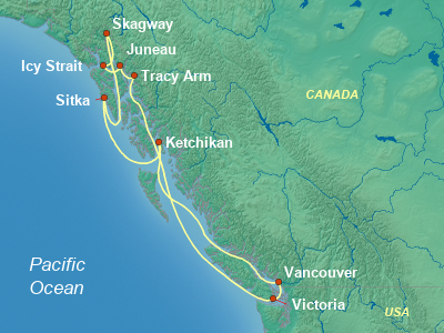 Alaska Cruise Itinerary Map