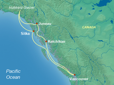 Alaska Cruise Itinerary Map