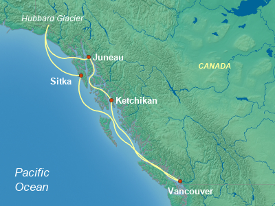 Alaska Cruise Itinerary Map
