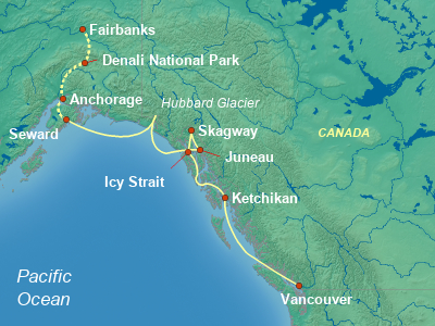 Alaska Cruise Itinerary Map