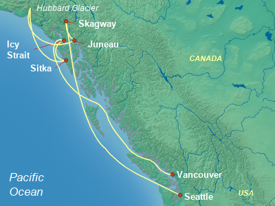 Alaska Cruise Itinerary Map