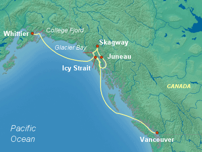 Alaska Cruise Itinerary Map