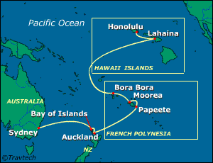 Pacific Islands Cruise Itinerary Map