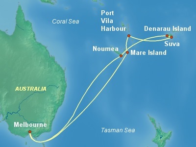 Pacific Islands Cruise Itinerary Map