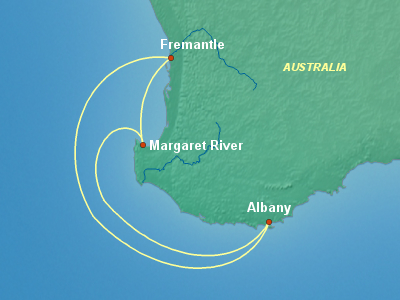 Australia, New Zealand Cruise Itinerary Map
