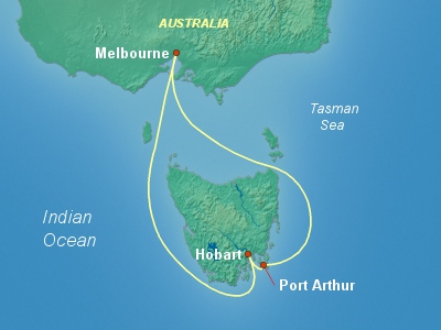 Australia, New Zealand Cruise Itinerary Map