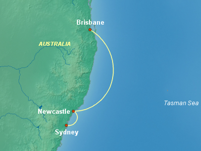 Australia, New Zealand Cruise Itinerary Map