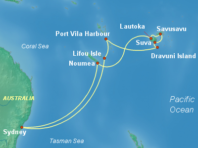 Pacific Islands Cruise Itinerary Map