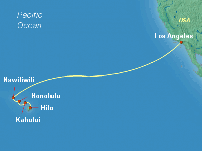 Hawaii, Tahiti, Pacific Islands Cruise Itinerary Map