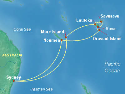 Pacific Islands Cruise Itinerary Map