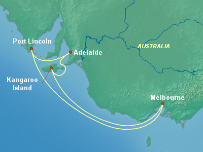 Australia, New Zealand Cruise Itinerary Map