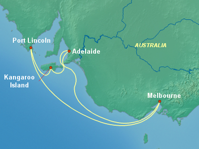 Australia, New Zealand Cruise Itinerary Map