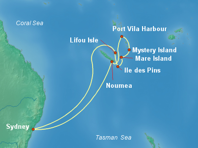 Pacific Islands Cruise Itinerary Map