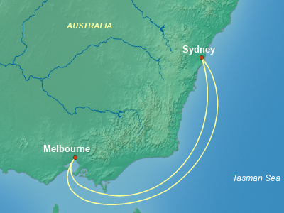 Australia, New Zealand Cruise Itinerary Map