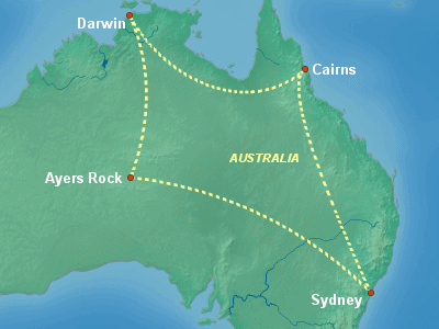Australia, New Zealand Cruise Itinerary Map