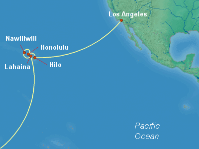 Hawaii, Tahiti, Pacific Islands Cruise Itinerary Map