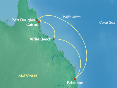 Australia, New Zealand Cruise Itinerary Map