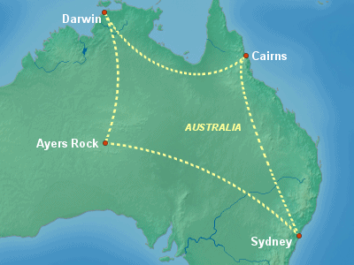 Australia, New Zealand Cruise Itinerary Map