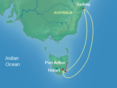 Australia, New Zealand Cruise Itinerary Map