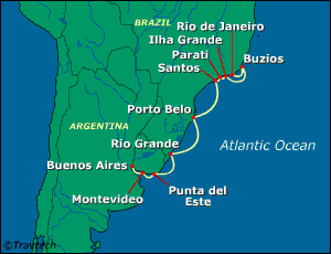 South America Cruise Itinerary Map