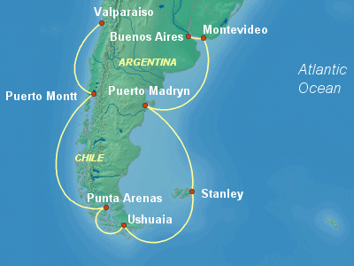South America Cruise Itinerary Map