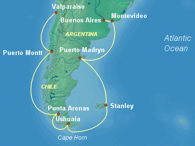 South America Cruise Itinerary Map
