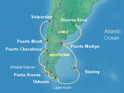 South America Cruise Itinerary Map