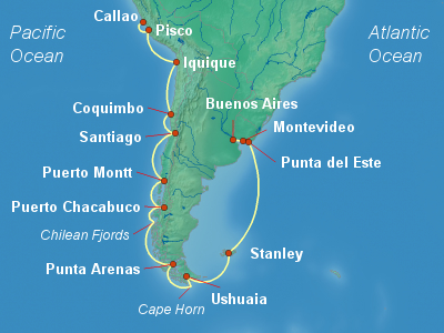 South America Cruise Itinerary Map