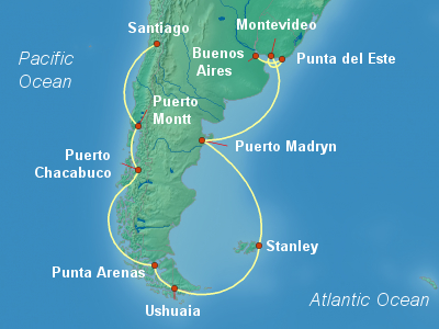 South America Cruise Itinerary Map