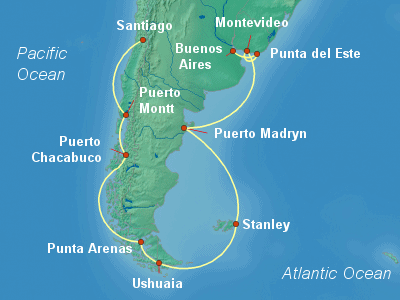 South America Cruise Itinerary Map