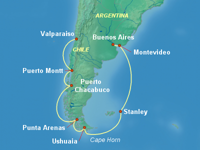 South America Cruise Itinerary Map