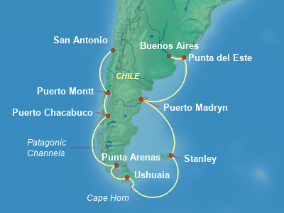 South America Cruise Itinerary Map