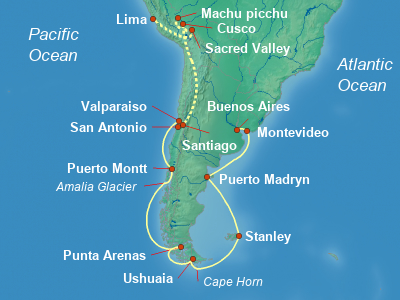 South America Cruise Itinerary Map