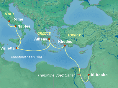 World Cruise Itinerary Map