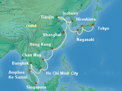 World Cruise Itinerary Map
