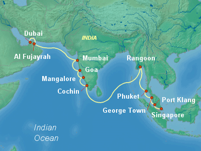 World Cruise Itinerary Map