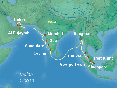 World Cruise Itinerary Map