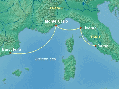 World Cruise Itinerary Map