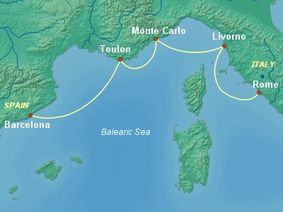 World Cruise Itinerary Map