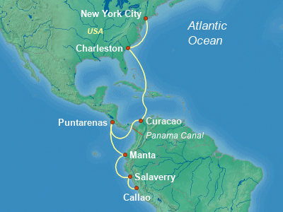 World Cruise Itinerary Map