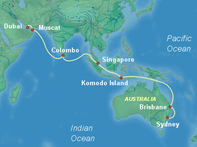 World Cruise Itinerary Map