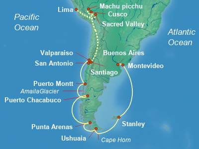 South America Cruise Itinerary Map