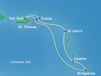Caribbean Cruise Itinerary Map