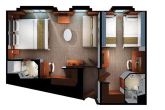 Sample Cabin Image for Category Code SQ (1-Bedrrom Obstructed View Family Suite)