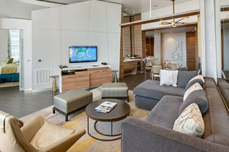 Sample Cabin Image for Category Code OP (Owner’s Panoramic Suite - 1 Bedroom)